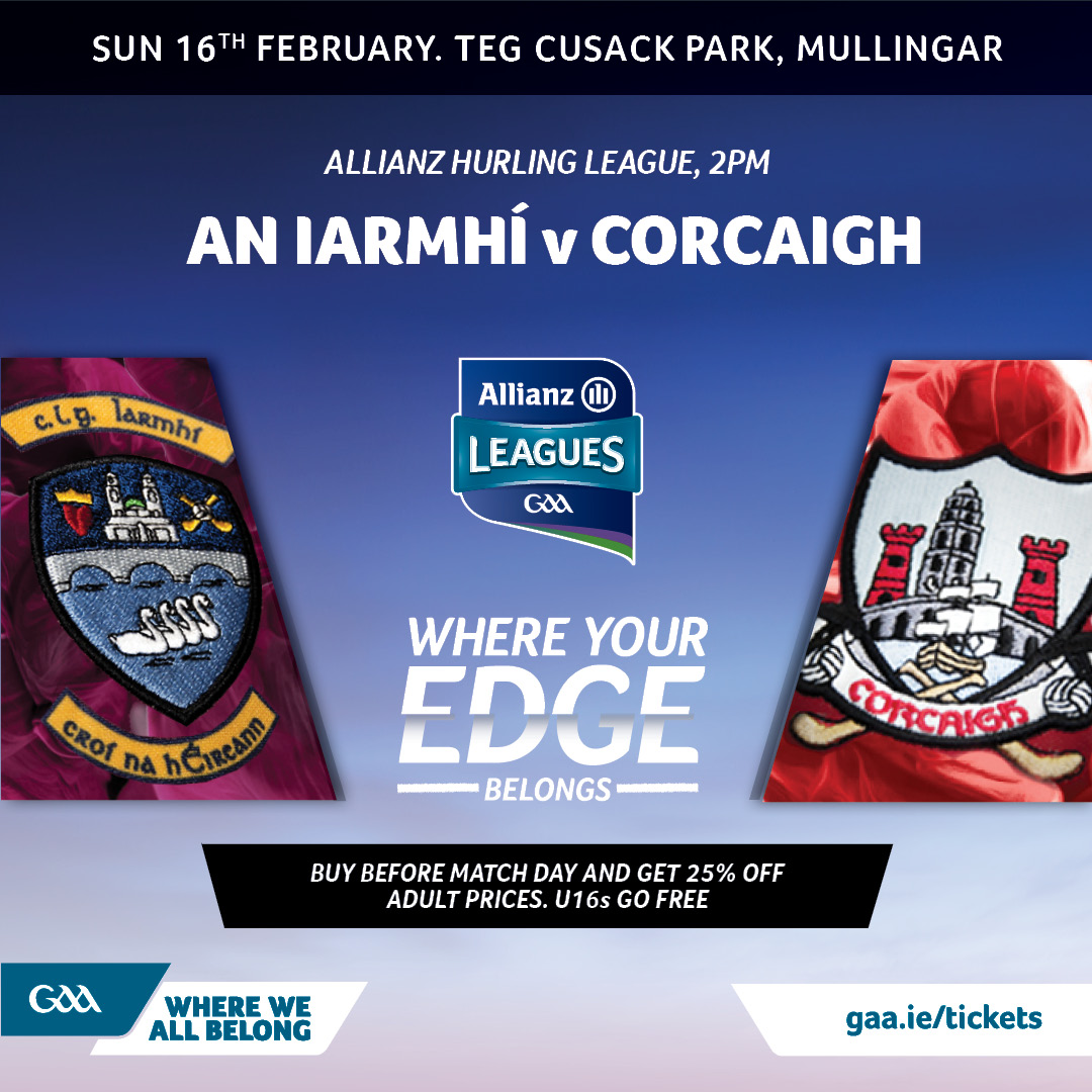 Cork Hurling team to play Westmeath has been announced. Cork GAA