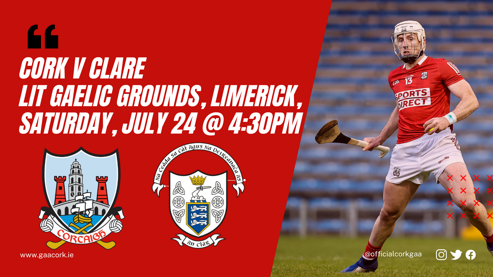 Cork to play Clare in AllIreland Hurling Championship Round 2 on