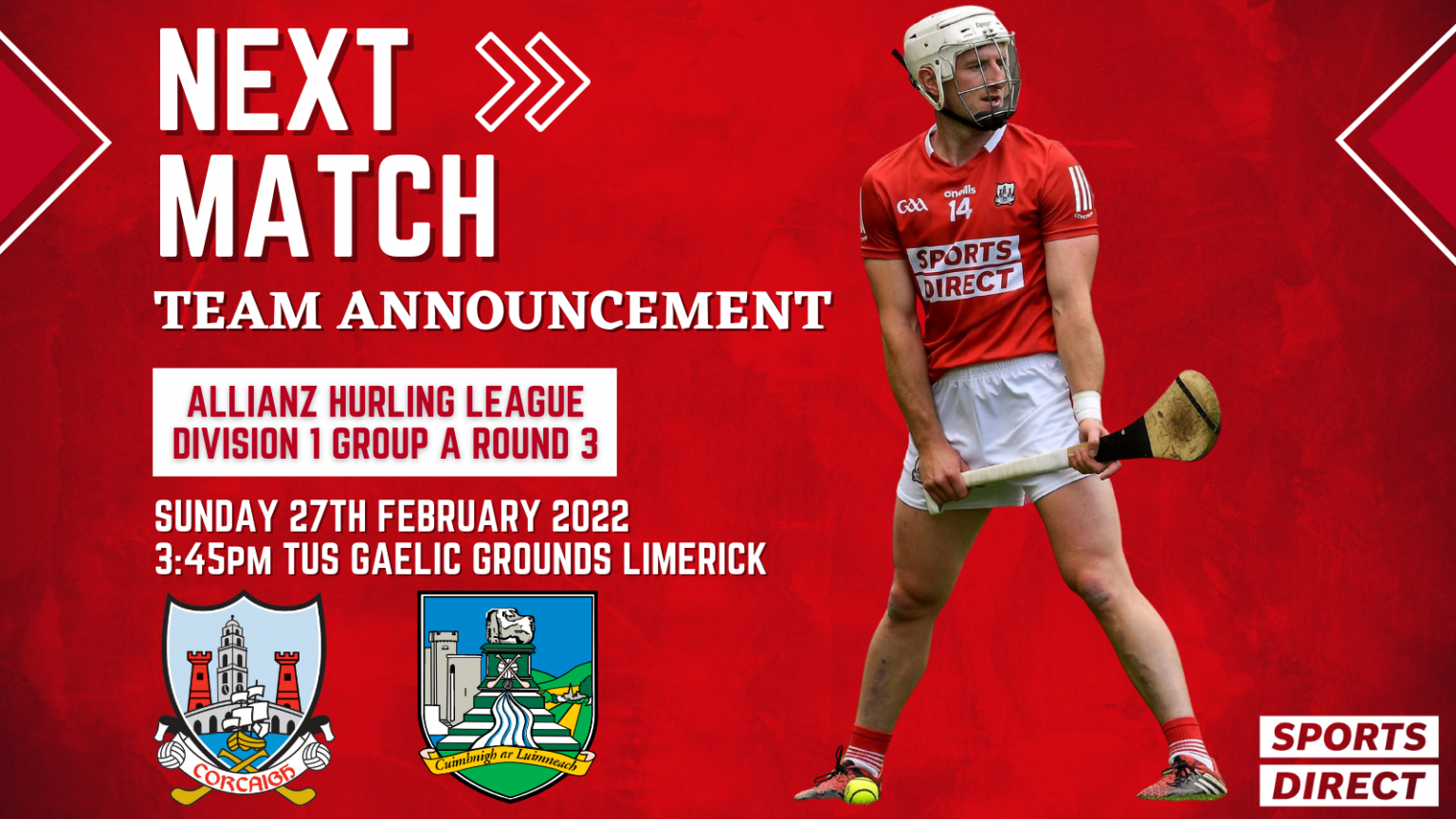 The Cork Senior Hurling Team to play Limerick has been announced Cork GAA