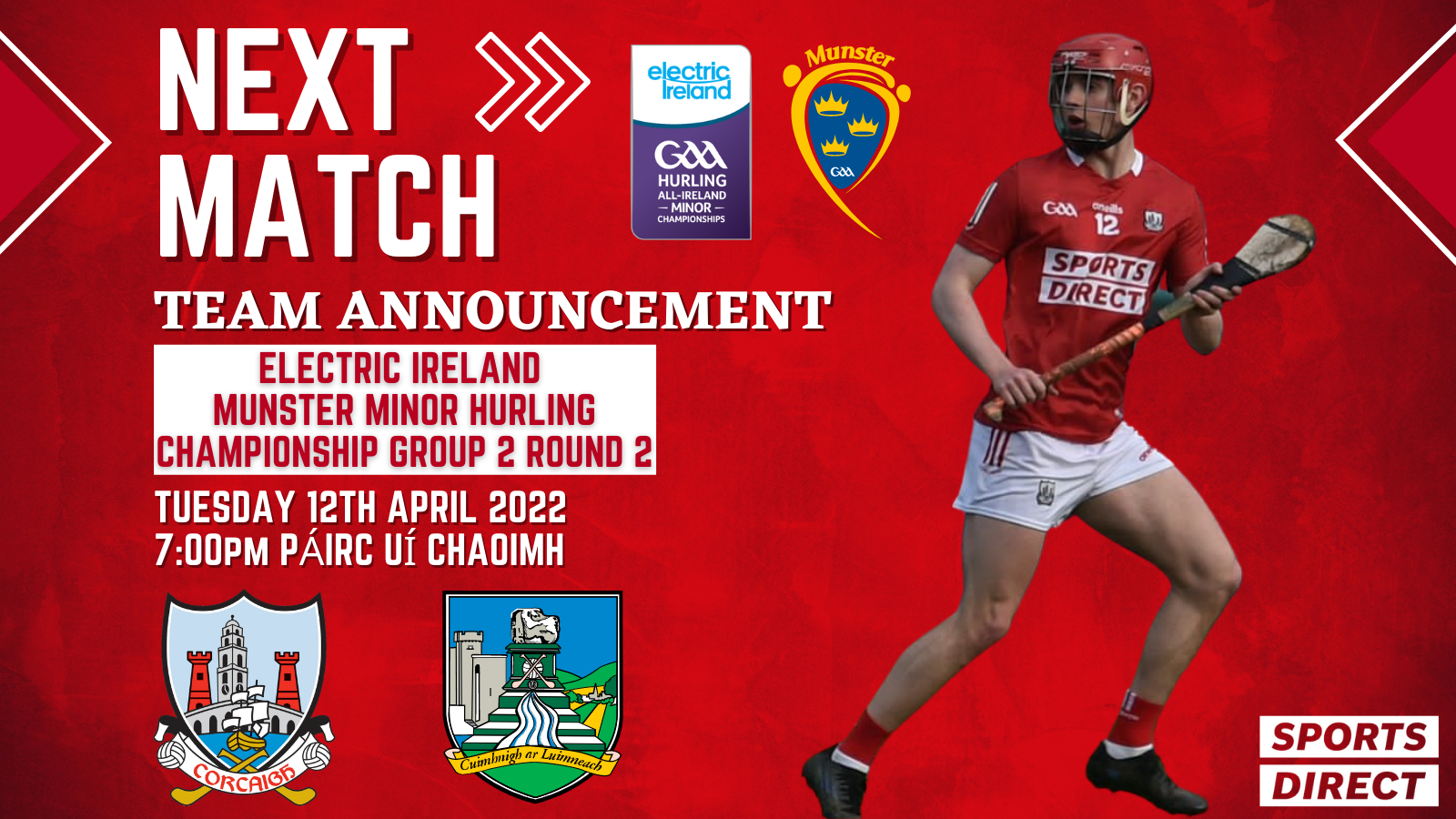 The Cork Minor Hurling team to play Limerick has been announced Cork GAA