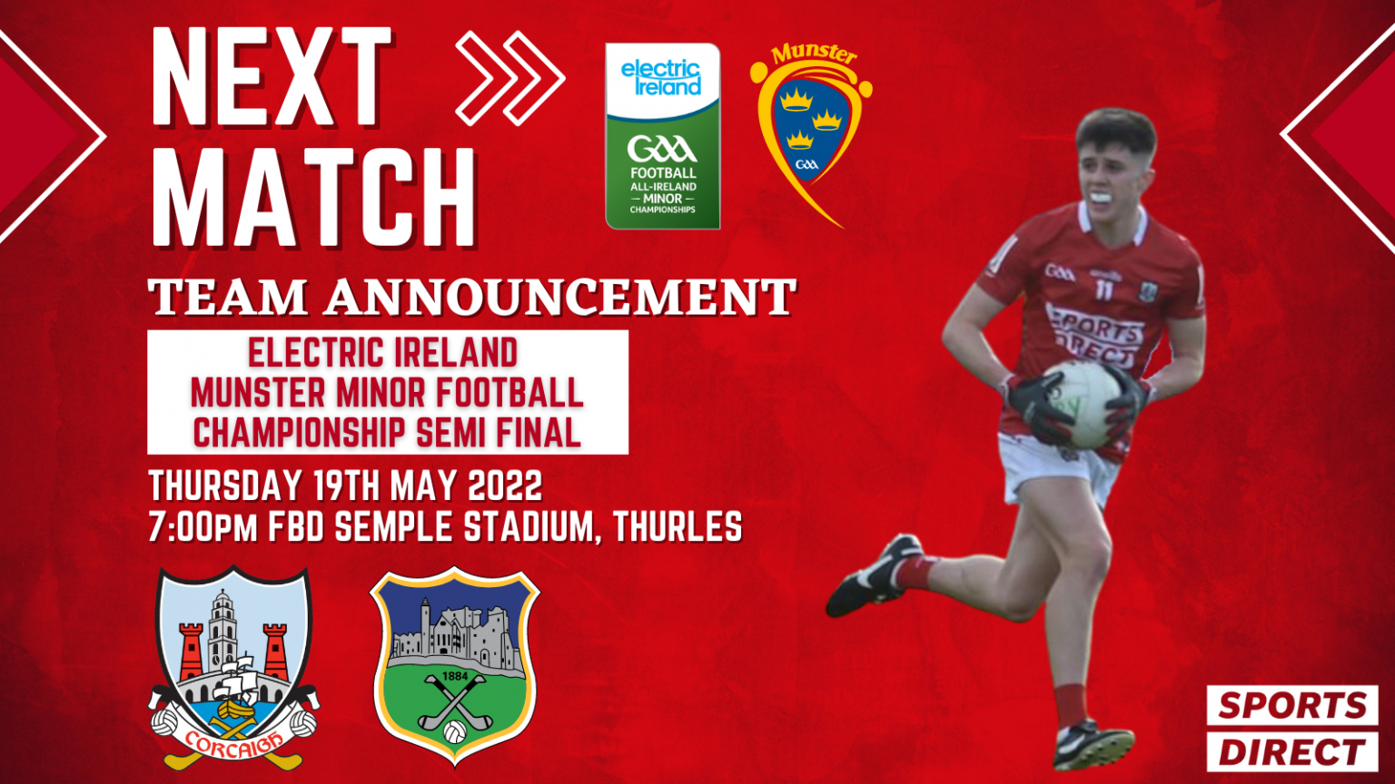 The Cork Minor Football Team to Play Tipperary has been Announced