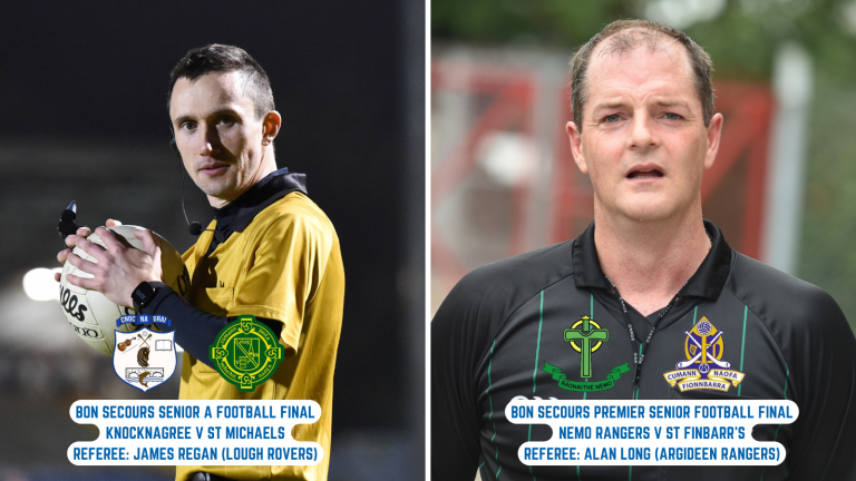 Referees for Bon Secours Senior A & Premier Senior County Finals Sunday 30th October
