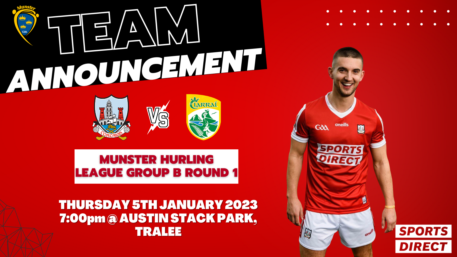 The Cork Senior Hurling team to play Kerry in the Munster Hurling