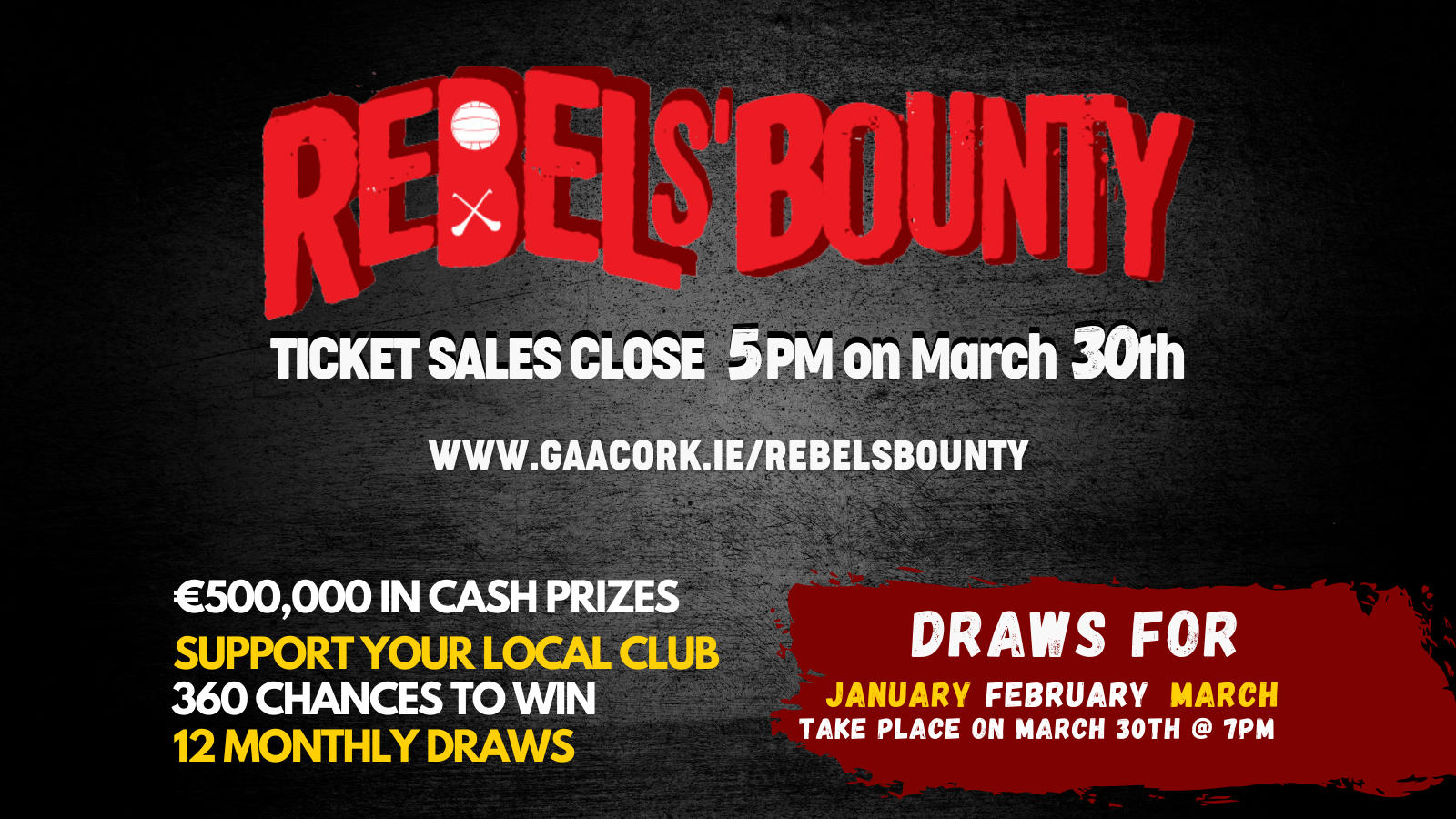 Rebels Bounty 2023 First draw Cork GAA