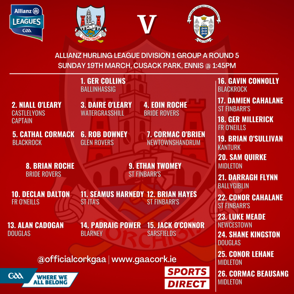 Clare v Cork Allianz Hurling League Division 1 Group A Round 5 Match