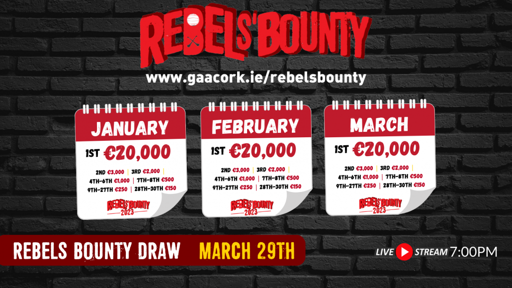 Rebels’ Bounty Draw for Jan, Feb and Mar Live