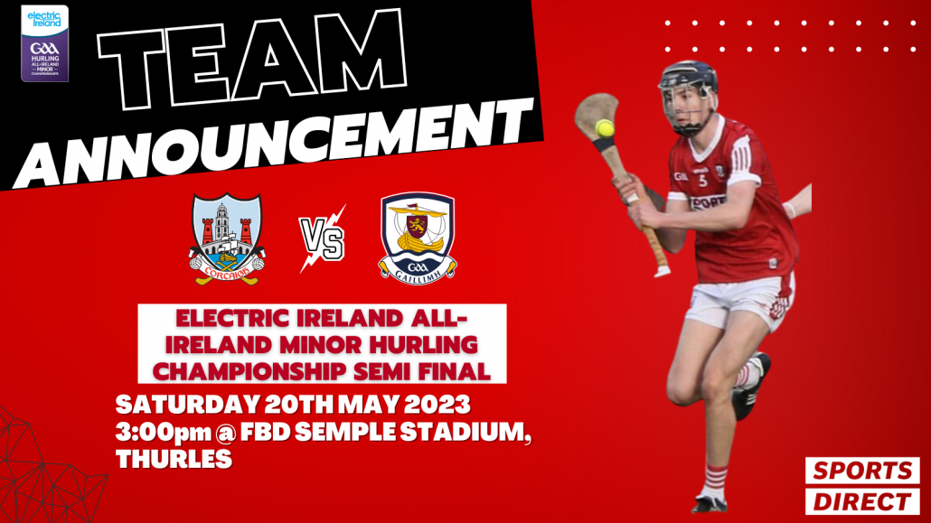 The Cork Minor Hurling team to play Galway in the All Ireland Minor