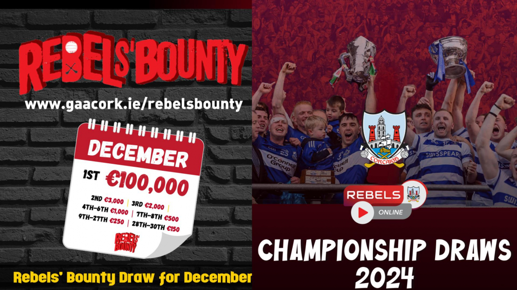 Rebels Bounty Draw for December and County Championship Draws 2024