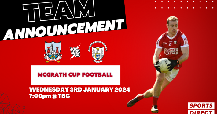 The Cork Senior Football team to play Clare in the McGrath Cup has been announced