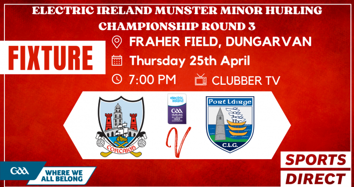 The Cork Minor Hurling team to play Waterford has been announced;