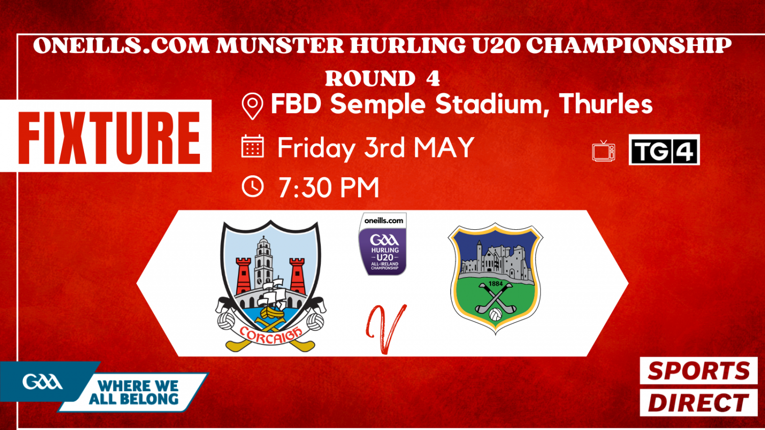 The Cork U20 Hurling team to play Tipperary has been announced; Cork GAA