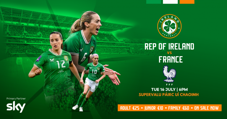 Tickets available for Ireland WNT v France at SuperValu Páirc Uí Chaoimh;