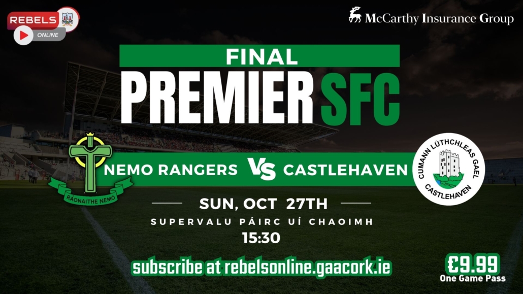 Nemo Rangers v Castlehaven in SuperValu Páirc Uí Chaoimh – Live on Rebels Online