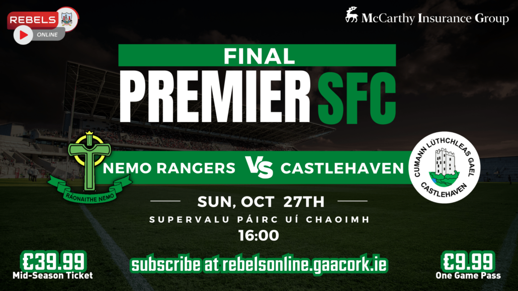 Nemo Rangers v Castlehaven in SuperValu Páirc Uí Chaoimh – Live on Rebels Online