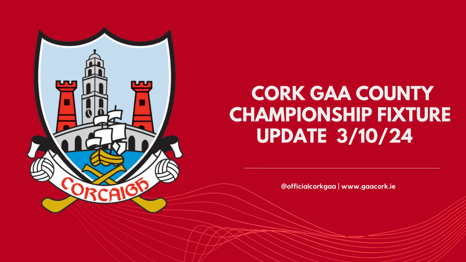 County Championship Fixture Update Cork GAA