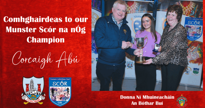 Comhghairdeas to Donna Moynihan, Boherbue. Munster Scór na nÓg winner