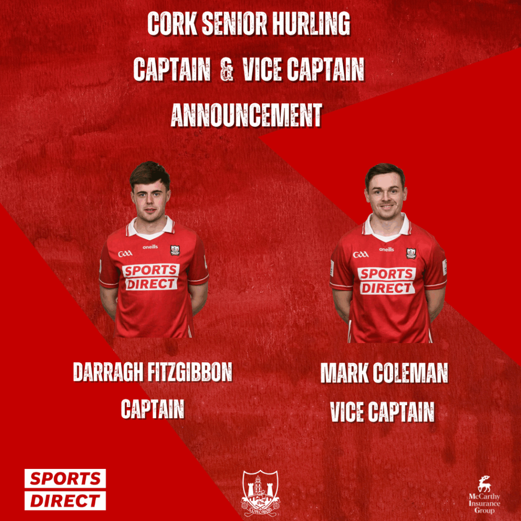Cork Senior Hurling Captain & Vice Captain Announcement: