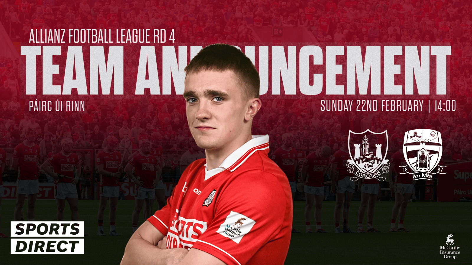 TEAM ANNOUNCEMENT | Cork v Meath| Allianz Football League Round 4