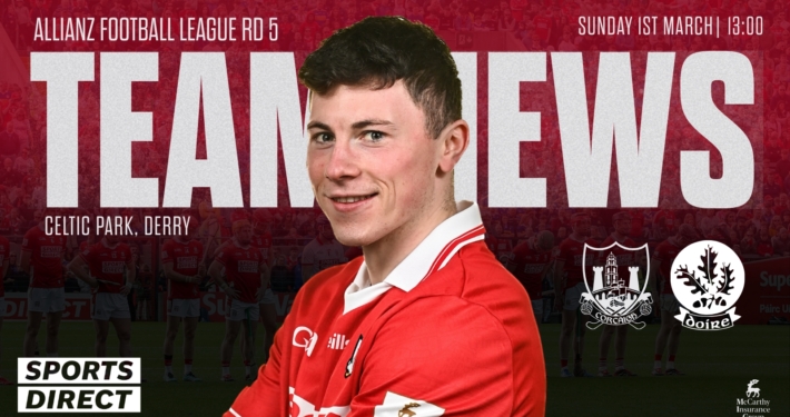 Our football team to play Derry has been announced