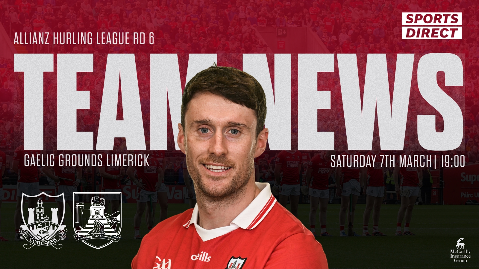 Cork Senior Hurling Team to play Limerick in Round 6 on Saturday evening.