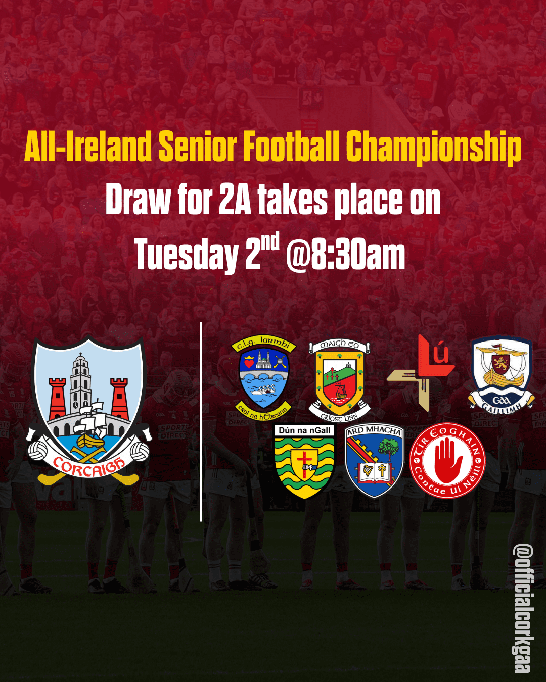 Draw for All-Ireland Senior Football Championship takes place Tuesday