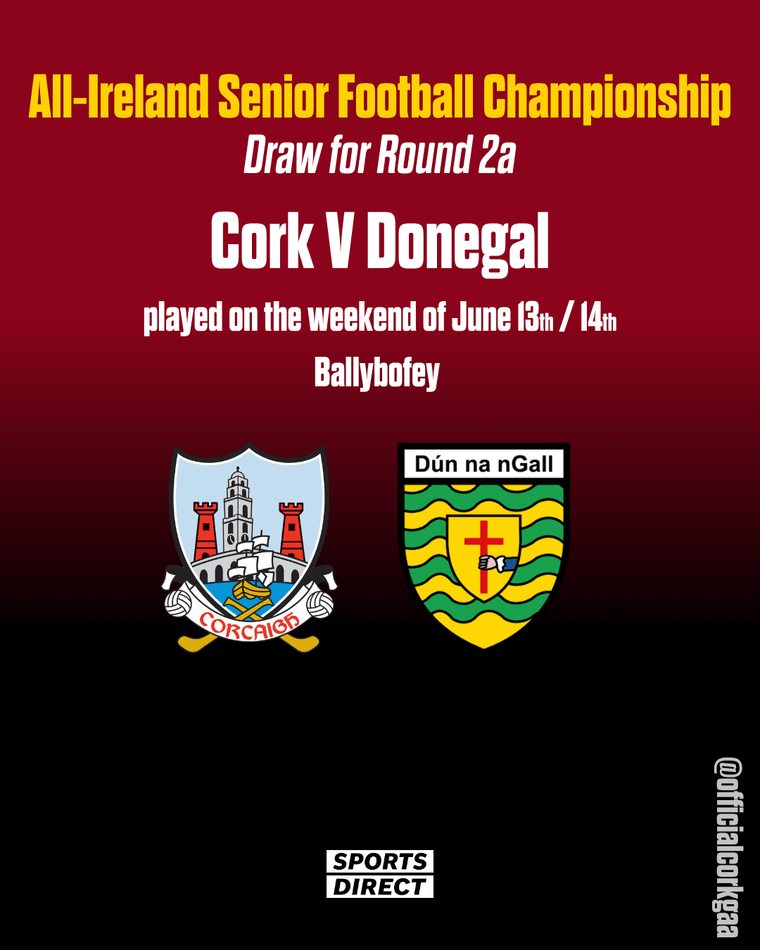 Draw for All-Ireland Senior Football Round 2A | Cork v Dongeal