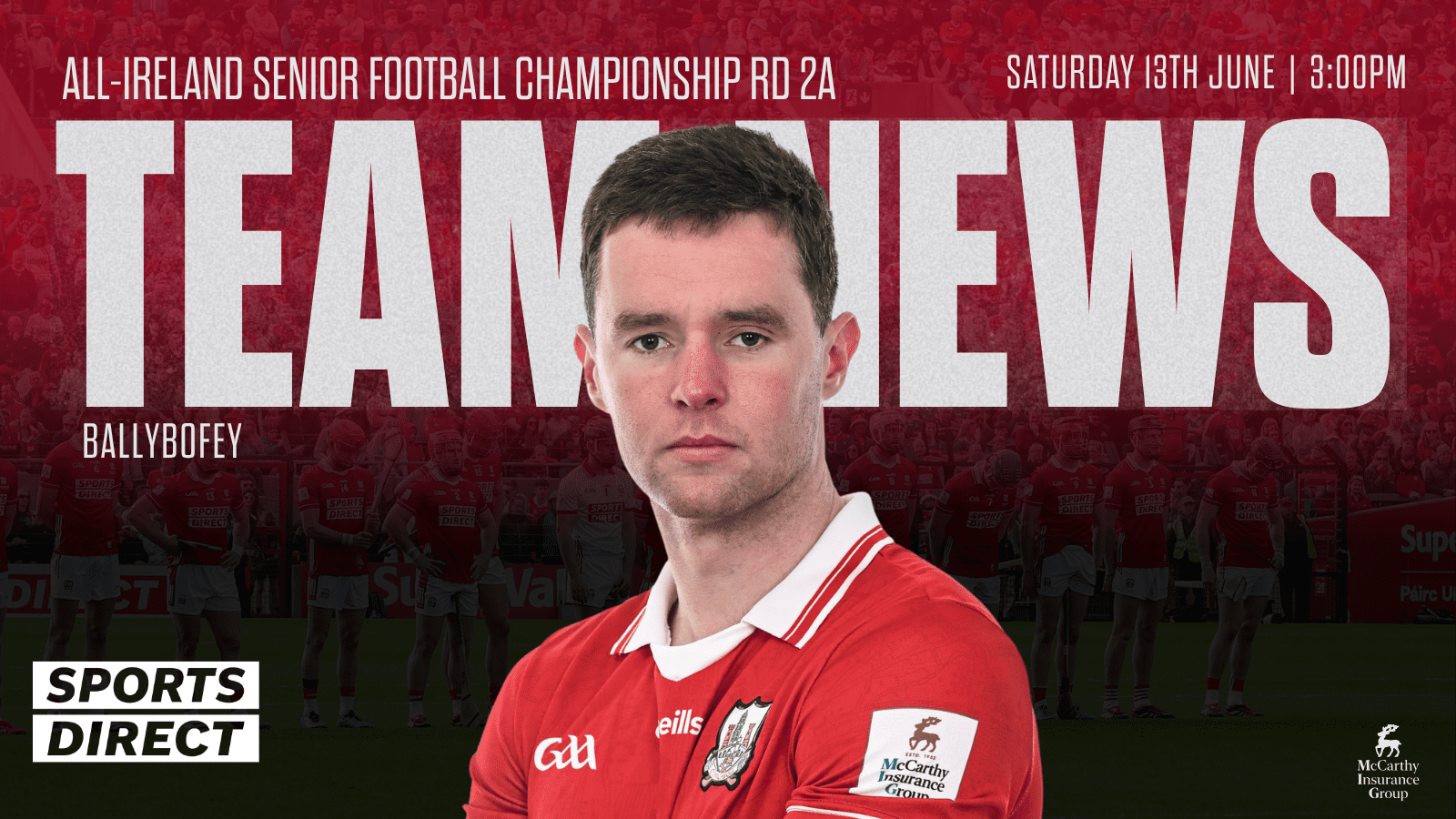 Cork Football team to play Donegal has been announced