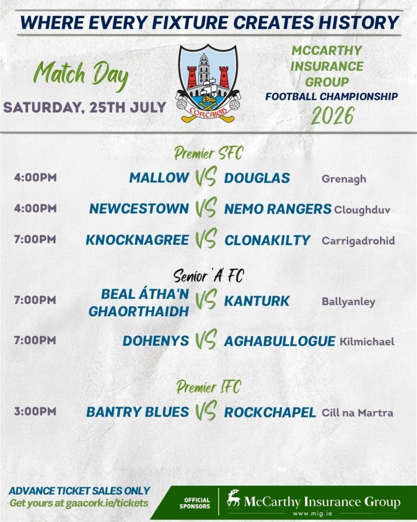 Saturday’s Match Programme in McCarthy Insurance Football Championship