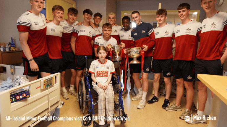 Cork Minor Football Champions Bring All-Ireland Spirit to CUH Visit
