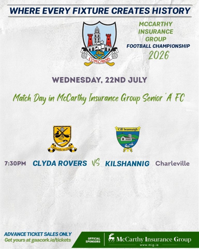 Match Day 1 Kilshannig 2-13 to 2-11 Clyda Rovers