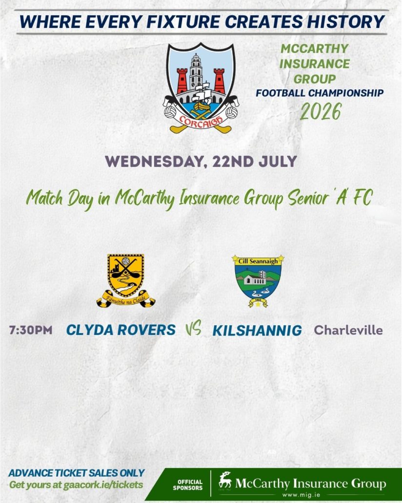 Match Day 1 Kilshannig 2-13 to 2-11 Clyda Rovers