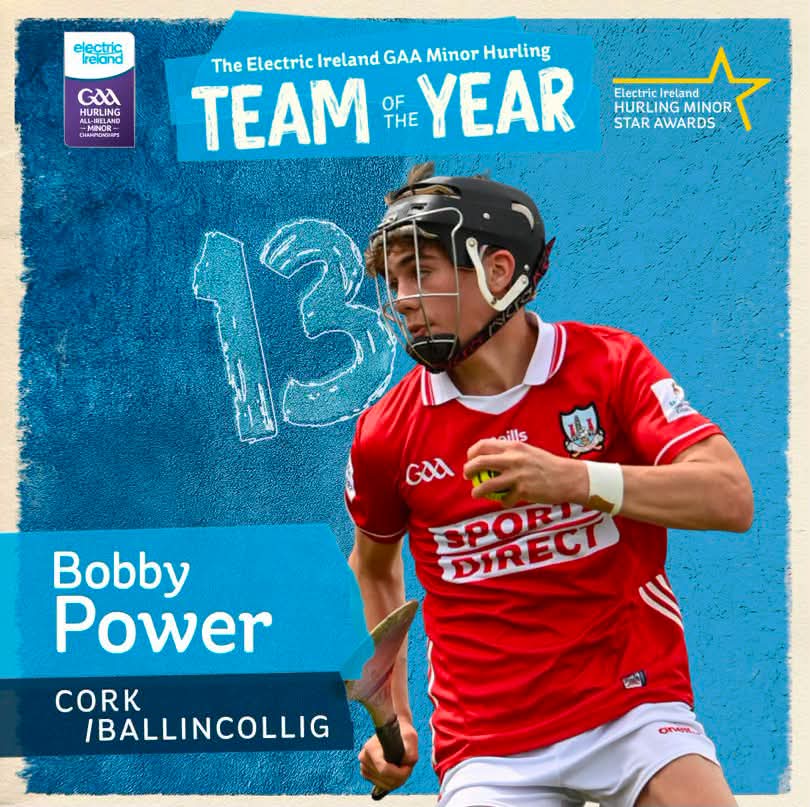 Bobby Power named on 2026 Minor Star Hurling Team of the Year