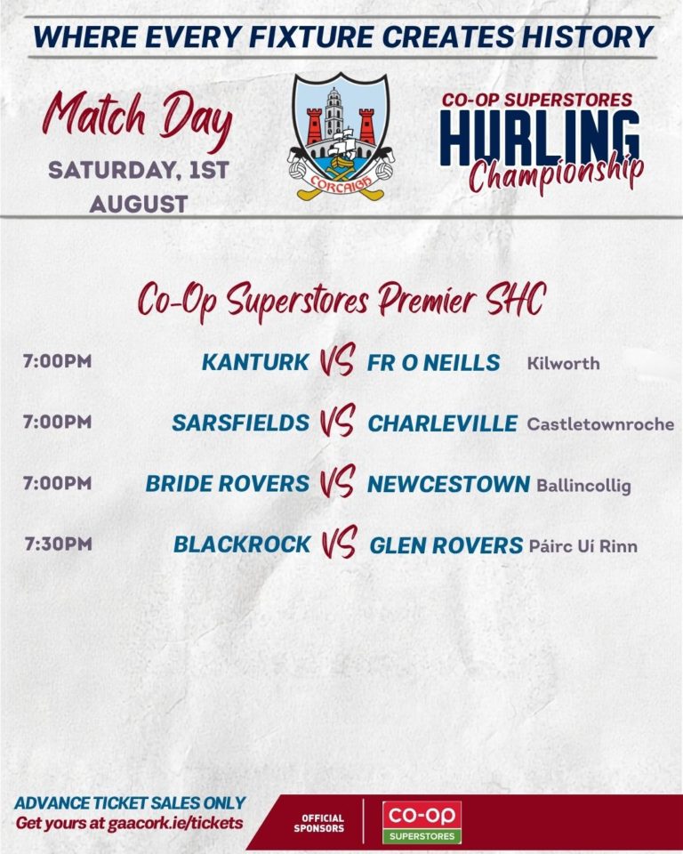 15 Co-Op SuperStores Cork Hurling Championship Round 1 matches taking ...