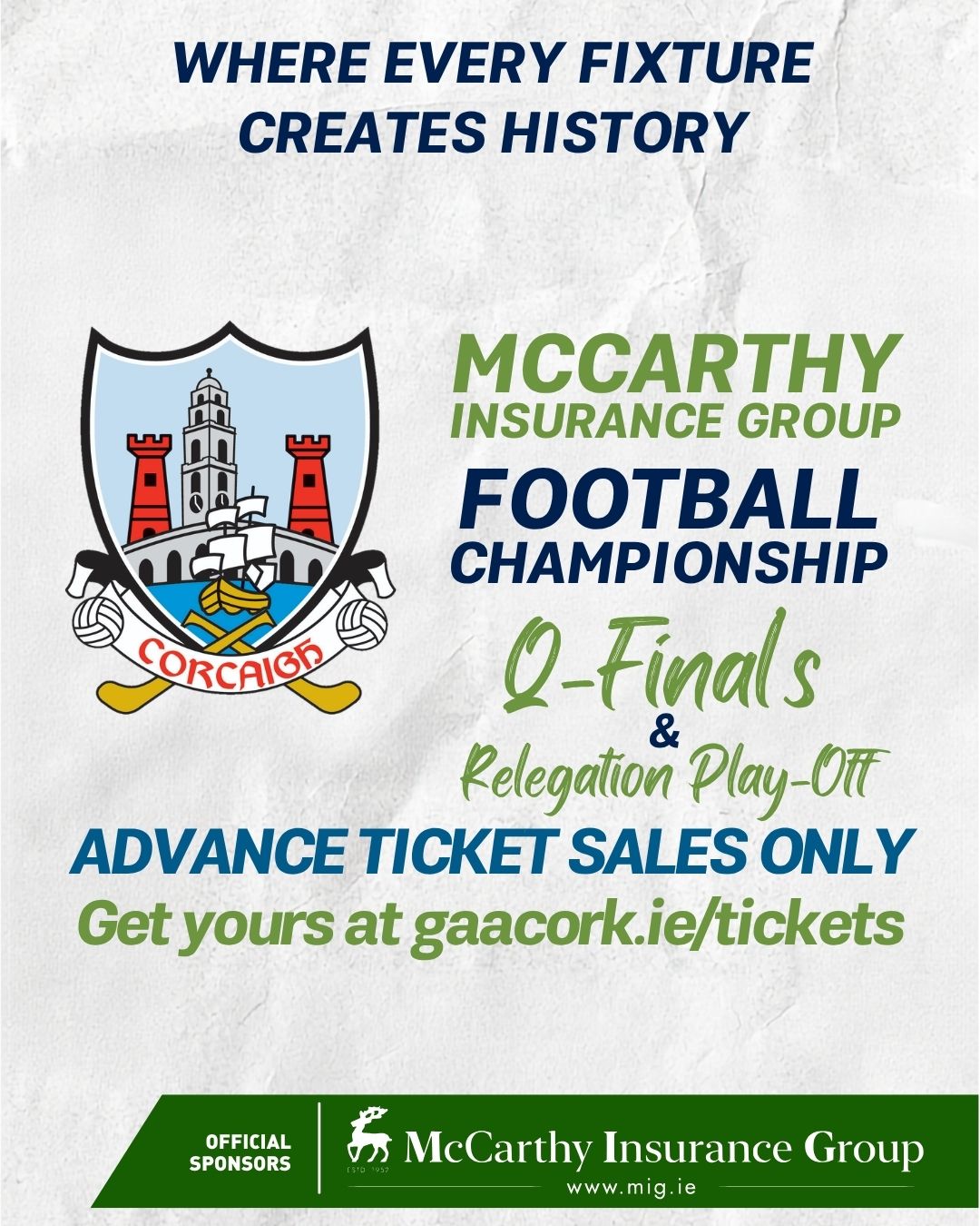 Tickets are now on sale for McCarthy Insurance Group Football Championship Q-Finals