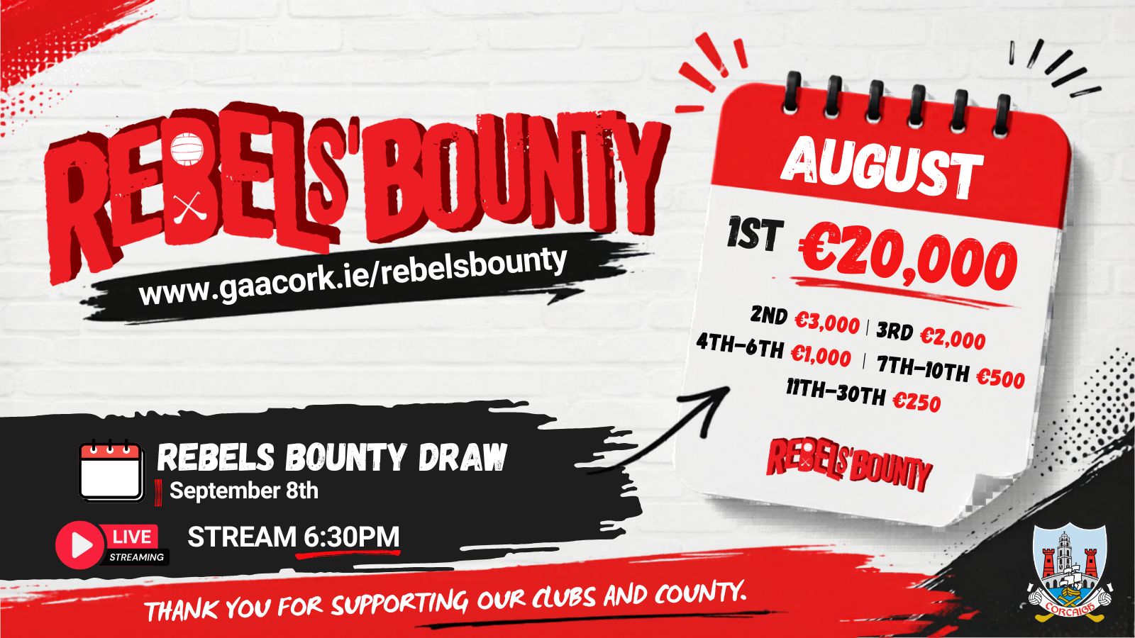 Rebels’ Bounty Draw – August Draw