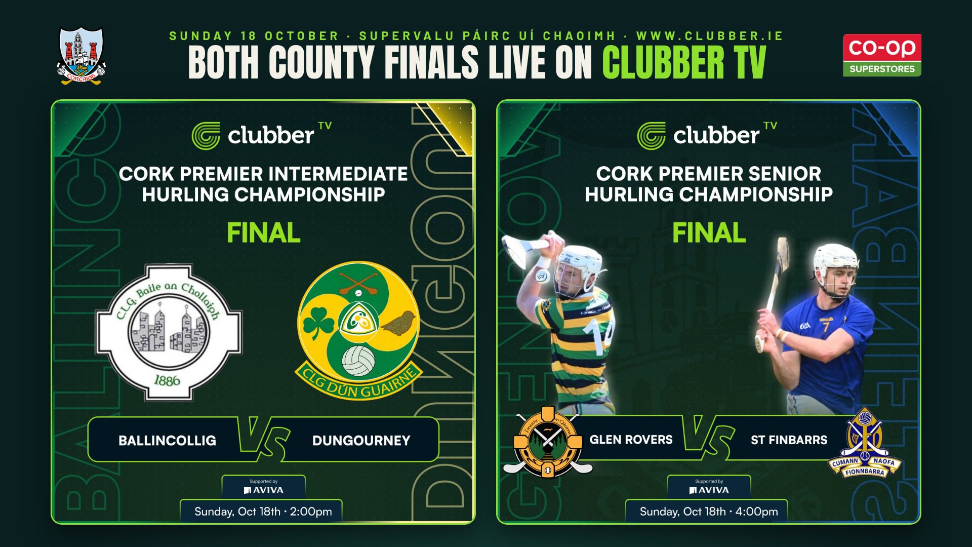 Both County Hurling Finals Live on Clubber TV