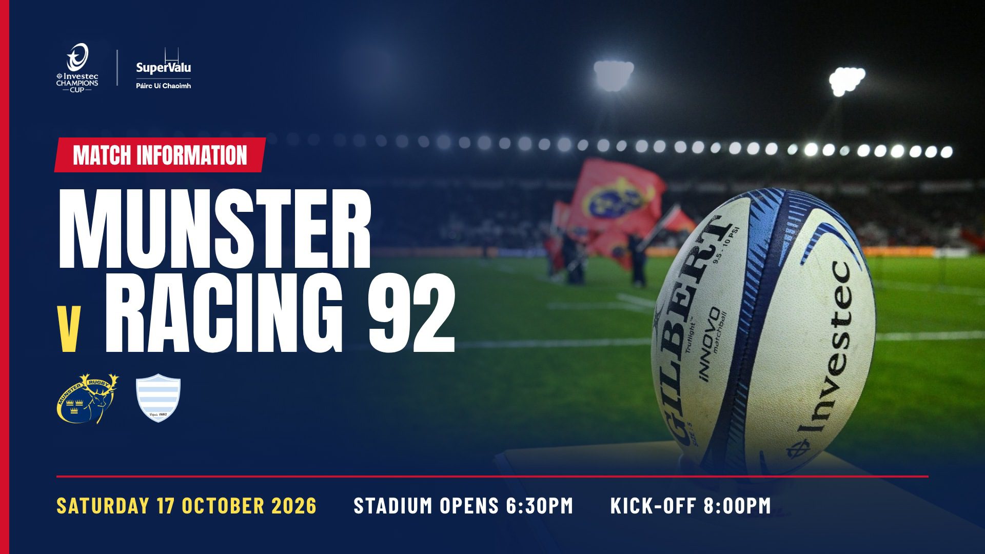 Munster v Racing 92: match information