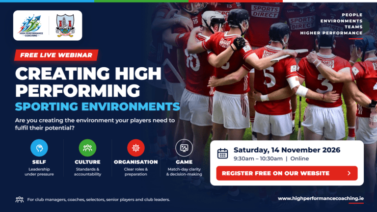 Free webinar for club managers and coaches on creating high-performance teams
