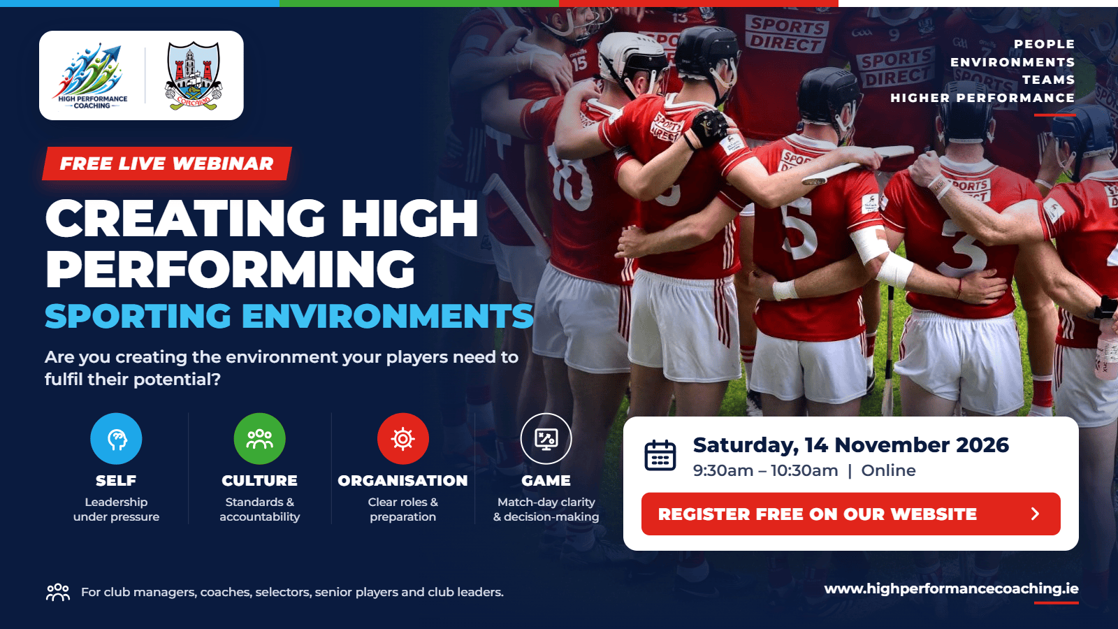 Free webinar for club managers and coaches on creating high-performance teams